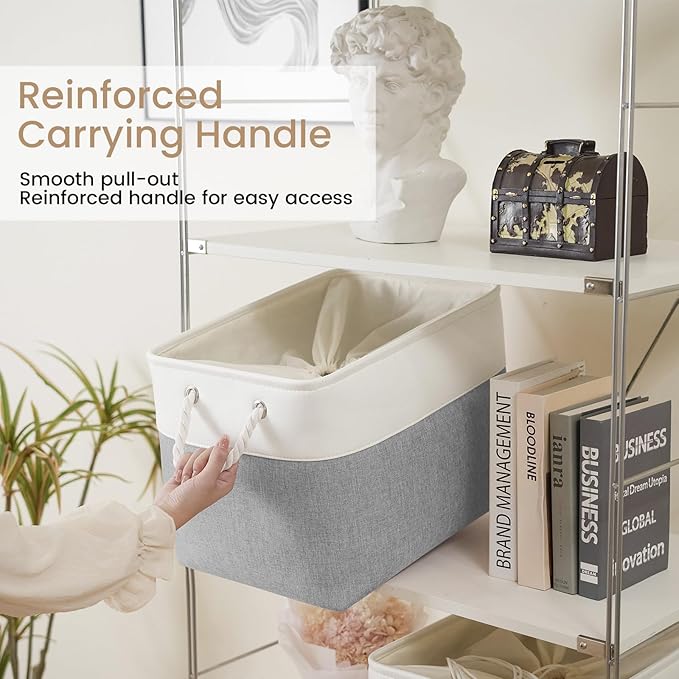 Large Storage Baskets- 16x12x12 inch Storage Bins for Shelves and Closet Organizing, Foldable Fabric Bin for Home Organizatio