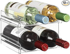 Lifewit 12 Pack Drawer Dividers Plastic 4" High, 11-17" Adjustable Drawer Organizers for Clothes, Plastic Stackable Wine Rack