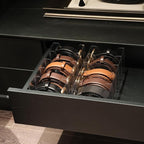 Belt Organizer - 2 Pack Clear Stackable Belt holder For Closet Drawer Storage - 5 Compartments with Removable Dividers, Multi