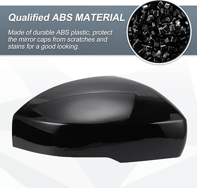 X AUTOHAUX Car Rear View Right Passenger Side Mirror Cover Cap Replacement Gloss Black for Range Rover 2013-2019, for Range Rover Sport 2014-2019, for Land Rover LR4 2014-2016