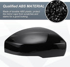 X AUTOHAUX Car Rear View Right Passenger Side Mirror Cover Cap Replacement Gloss Black for Range Rover 2013-2019, for Range Rover Sport 2014-2019, for Land Rover LR4 2014-2016
