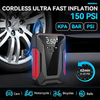 Jump Starter with Air Compressor,4000A Portable Car Battery Jump Starter (10L Gas/8.5L Diesel), 12V Battery Charger