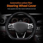 1 Pack Car Breathable Steering Wheel Cover, Wear -Resistant Steering Wheel Sleeve, Carbon Fiber Non-Slip Steering Wheel Protector, Four Seasons Universal Steering Wheel Set (D -Shaped)