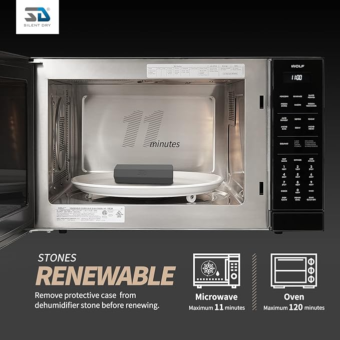 SILENT DRY Cordless Gun Safe Dehumidifier - Reusable Mini Dryer for up to 40L - Fast Rechargeable & Moisture Removal for