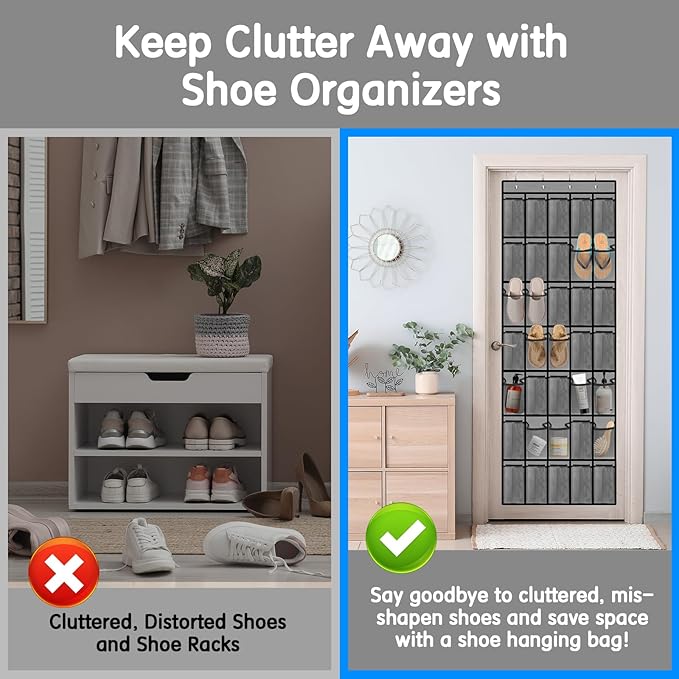 Kotkn 35 Compartment Over The Door Storage - Breathable Mesh Hanging Organizer with Large Pockets, Space Saving Design for Me