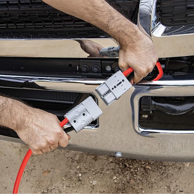 K KRIËGER Jumper Cables 100% Pure Copper, 30 Feet, 2 Gauge, 1000 Amp Custom-Made Alligator Clamps, Booster Battery Cables w/Permanent Installation Kit & Quick Connect Plugs - Carrying Bag Included