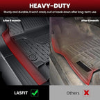 LASFIT Floor Mats for Dodge Ram 1500 2013-2018 & 1500 Classic 2019-2024 Quad Cab Bench Seat(Not for Bucket Seat & Vinyl Flooring), All Weather TPE Custom Fit Car Mats Floor Liners 1st & 2nd Row, Black