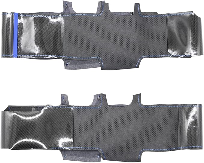 MEWANT Hand Stitched Carbon Fiber Artificial Leather Steering Wheel Cover for Ford F-150 F-250 F-350 F-450 F-550 F-600