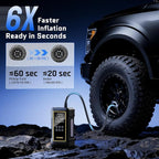 OlarHike 12000mAh Heavy Duty Air Pump,Tire Inflator Portable Air Compressor,150PSI Dual Power 12V &Cordless Battery Car Pump,Auto Compresor de Aire Para Carro with Digital Pressure Gauge,Truck,RV,Jeep