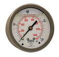Winters 2-1/2" Dial Size, Liquid Filled Industrial Pressure Gauge, Brass Internals, 304 Stainless Steel Case, Dual Scale 0-200 psi/kPa, 1.5% Acc, 1/4" NPT Back Mount, Glycerin Filled Pressure Gauge