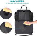 Oasser Seat Back Protector Kick Mats 12.9" I pad Holder 2 Pack XL with 1 Tissue Box Car Seat Organizer Back of Seat Protector Clear 2 Large Car Organizers and Storage