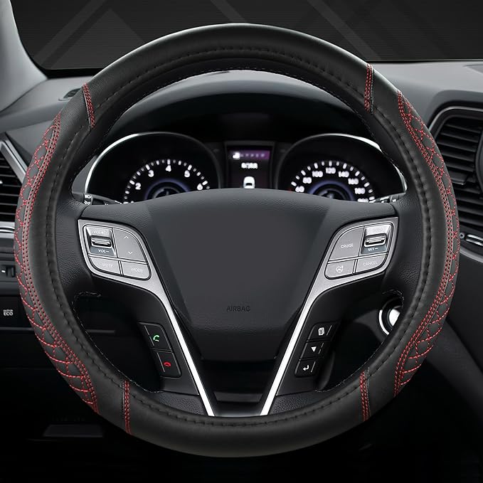 West Llama Customized Auto Car Steering Wheel Cover for Hyundai,Tucson,Sonata,Elantra,Santa Fe,Genesis,Sonata Hybrid,Azera,Ve