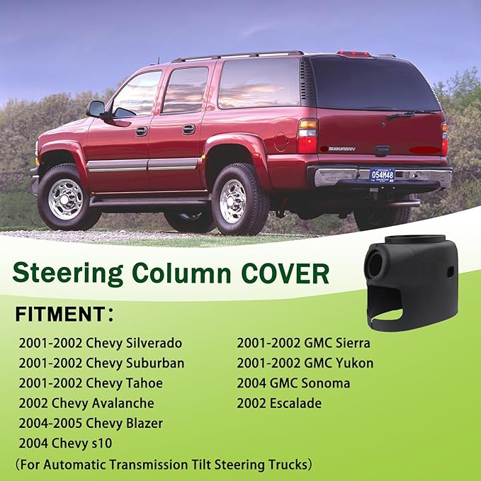 Upper & Lower Steering Column Trim Cover Kit Compatible with 2001-2002 Chevy Tahoe Suburban Silverado GMC Yukon Sierra Replaces 26078127