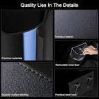 Leakproof Car Trash Can, Mini Car Trash Bin with Removable Liner, Waterproof Automotive Garbage Can for SUV, Truck, Vehicle, Home, Office, Multipurpose, Easy to Clean, White