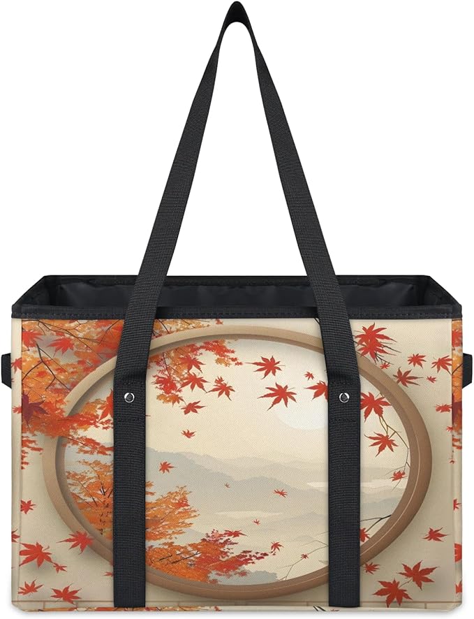 Reusable Grocery Bag, Foldable Large Shopping Tote Bag for Groceries Kitchen Picnic Car Trunk