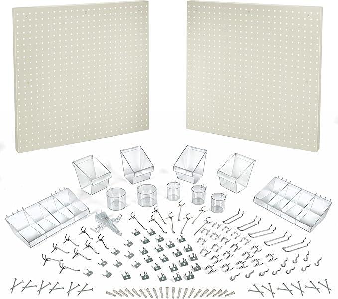 Azar Displays 900988-WHT 48" x 24" Pegboard Organizer Kit in White