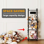 SpaceAid Stuffed Animal Storage Organizer, Wood Animals Zoo Toy Plushies Storage Holder, Large Capacity Plush Toy Cage for Pl