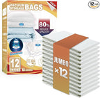 TAILI 12 Pack Vacuum Storage Bags, Jumbo Vacuum Seal Bags for Clothing (40x31 Inch), Space Saver for Bulky Comforter Blankets