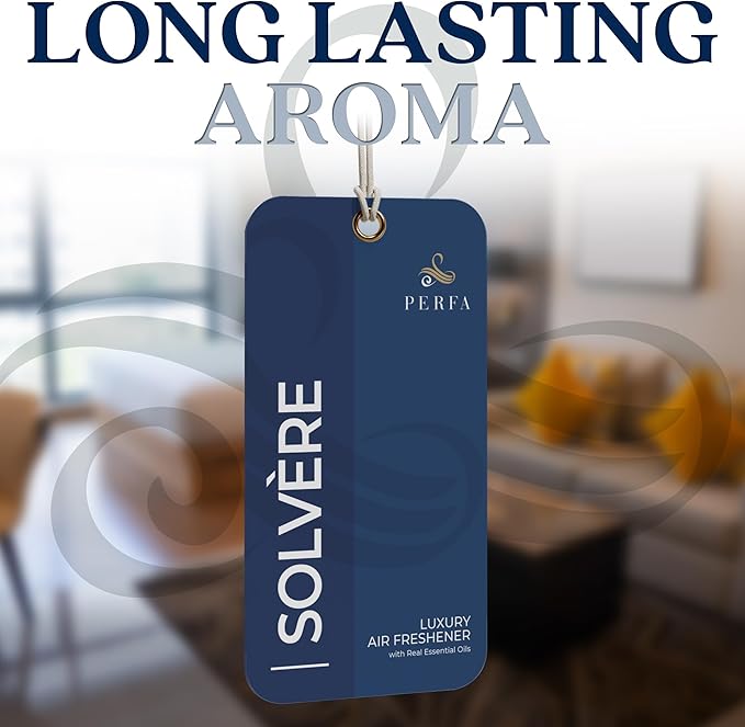 9PCS Solvère Disposable Air Fresheners for Men | Long Lasting Car Air Freshener Fragrance | Lasts for 2 Weeks | Strong Car Pe