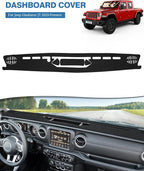 FIILINES Dash Cover for 2020-2024 Jeep Gladiator JT, Dashboard Mat Accessories Dash Cover Sunshade Nonslip Mesh Protector No 