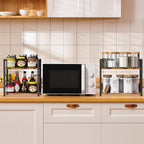 RUILALIFE Coffee-Bar-Station-Organizer Shelf for Countertop, 2 Tiers Kitchen Counter Shelf Riser, Wooden Spice Rack Organizer