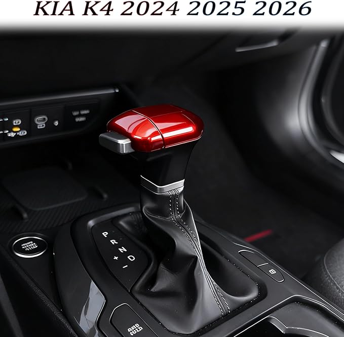 Gear Shift Cover,for 2024-2026 Kia K4/Kia Carnival 2025/k5 2025 /Kia Sorento 2024-2026,Car Center Console Gear Shift Knob Cover Trim Cap - Wine Red