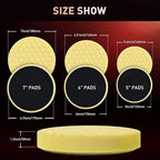 6Pc 3.5 Inch Face for 3 Inch 76mm Backing Plate Compound Buffing Sponge Pads and Woolen Pads Cutting Polishing Pad Kit for Car Buffer Polisher (Honeycomb Structure)
