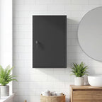 kleankin Steel Wall Mount Medicine Cabinet 3 Tier Emergency Box for Bathroom Kitchen, Lockable with 2 Keys, Black