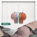 2-in-1 Foldable Over Door Hat Rack Organizer for Baseball Caps, Rotating Metal Hooks, Space-Saving Portable Storage for Hats 