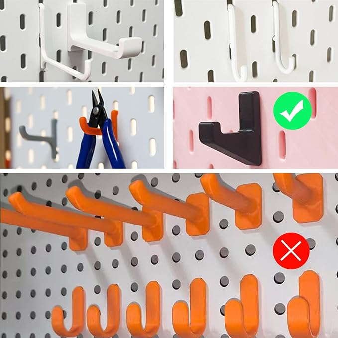 Kulle Peg Board,8 Pack Pegboard Wall Organizer,Plastic Pegboard Panels,Easy Install Heavy Duty Peg Board for Walls Home, Gara
