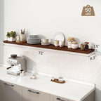Axeman 70.8 Inch Floating Shelves for Wall, 9.3" Deep Crown Molding Wood Display Shelf with Heavy Duty Invisible Brackets for