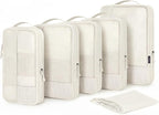 BAGSMART Compression Packing Cubes for Travel, 6 Set Packing Cubes for Carry on Suitcases, Compression Travel Cubes & Suitcas