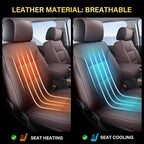 Coverado Chevy Silverado Seat Covers, Leather Car Seat Covers Custom Fit for Chevy Silverado GMC Sierra 2014-2018 1500, 2015-
