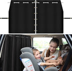 XCBYT Car Privcay Curtains - Car Camping Divider Curtains with Stainless Steel Adjustable Length Crossbar Window Shades for Van SUV Pickup Truck Travel Nap Camping