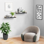 Forbena Black and Gold Bathroom Floating Shelves for Wall, Decorative Wall Mounted Shelves for Kitchen Coffee Bar Station Org