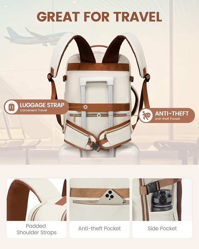 LOVEVOOK Travel Backpack for Women with Waist Strap,40L Cute Carry on Backpack Travels Essentials Personal Item Backpack for 