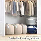 DIMJ Compression Moving Bags - Extra Large Heavy Duty Comforter Storage Bag with Window, Packing Totes With Strong Handles & 