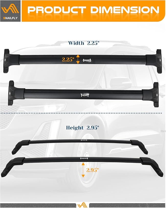 Snailfly 330 LBS Lockable Roof Rack Cross Bars Fit for Cadillac XT4 XT6 2019-2025 CrossBars Rooftop Luggage Rack Cargo Carrier Accessories