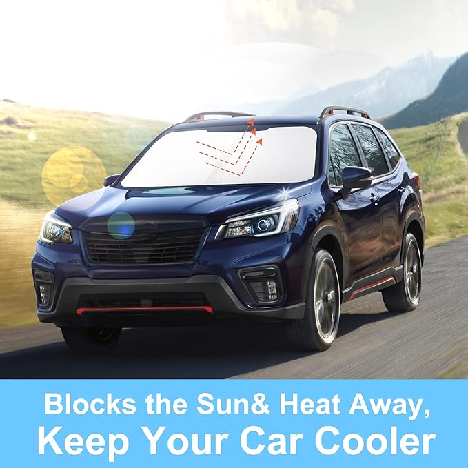 TINGLU Sun Shade for Subaru Forester 2019-2024 2025(Crossover/Base/Premium/Sport/Limited) Accessories Windshield Sun Shade Window Shade UV Rays Protection Sun Visor Cover