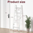 Honest Blanket Ladders for The Living Room, 6-Tier Blanket Holder, Wall-Leaning Blanket Rack, Ladder Shelves, Wooden Quilt La