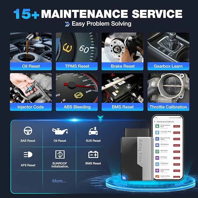Ediag Elite KINGBOLEN Bluetooth OBD2 Scanner, Lifetime NO Cost Update Bidirectional Scan Tool for iOS & Android, Wireless Full