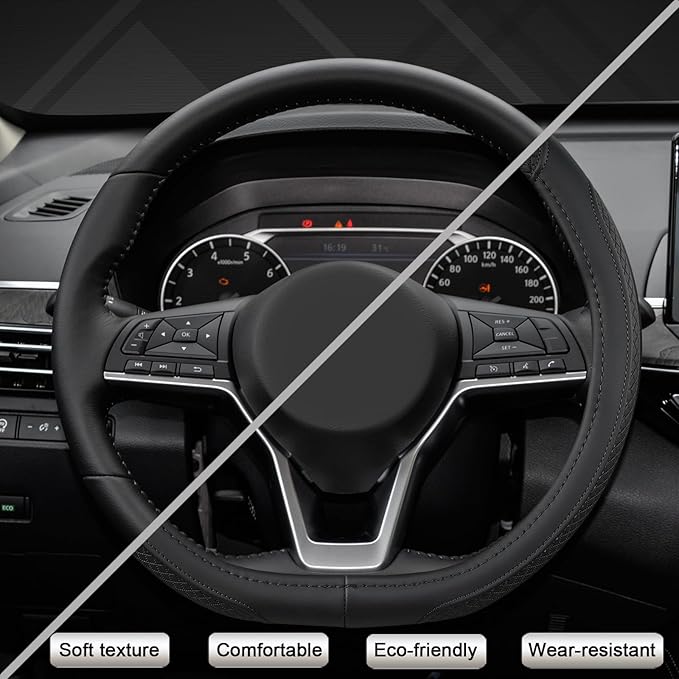 West Llama Customized Auto Car Steering Wheel Cover for Nissan,D Shaped Steering Wheel Cover for Rogue,Altima,Kicks (D-Shaped