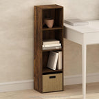 Furinno PASIR Book Shelf, 4-Tier Modern Bookshelf, Open Shelves Bookcase 9 x 12 x 42, Easy Assembly, for Living Room, Bedroom