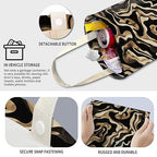 Cute Car Trash Can, Hanging Canvas Car Back Seat Organizer and Storage Bag, Funny Car Trash Bag For Travelling, Outdoor Luxury Brown Stripes