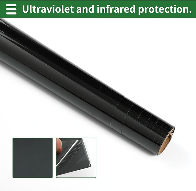 Motoforti Nano Ceramic Car Window Tint Film VLT 34% IRR 56% UVR 60% Black 14.76 ft x 35.43 Inch Privacy Film 2mil PET 1 Pc