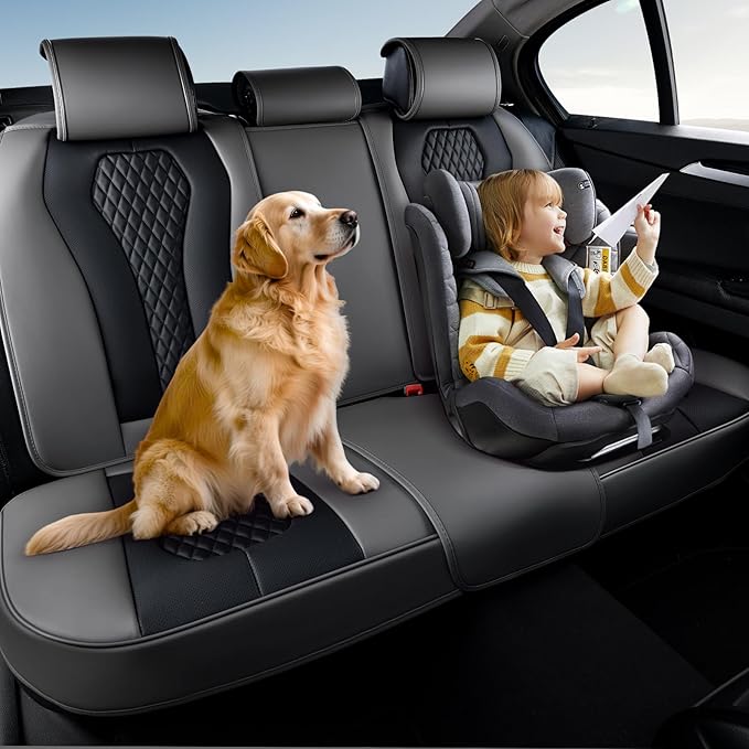Coverado Car Seat Covers, Back Car Seat Cover, 3-Pieces Leather Seat Cover, Luxury Car Seat Cushion, Luxury Seat Cover Seat P