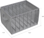 Zilink Upgraded Wardrobe Clothes Organizer with Support Board Clear Pants Organizer Bins for Closet with 7 Grids Divider Swea