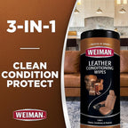 Weiman Leather Cleaner & Conditioner - Cleans, Restores & Protects Leather, UV Protection Prevent Cracking & Fading, For Car 