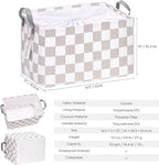 Hinwo Large Canvas Fabric Storage Basket with Handles, 33L/8.6-Gal Rectangle Bin, Collapsible Storage Box, Clothes, Toys, Bla