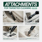 Portable Cordless Car Vacuum, 15000Pa High Suction Handheld Vacuum Cleaner, 2-in-1 Vacuum & Blower, with 4 Attachments & Port